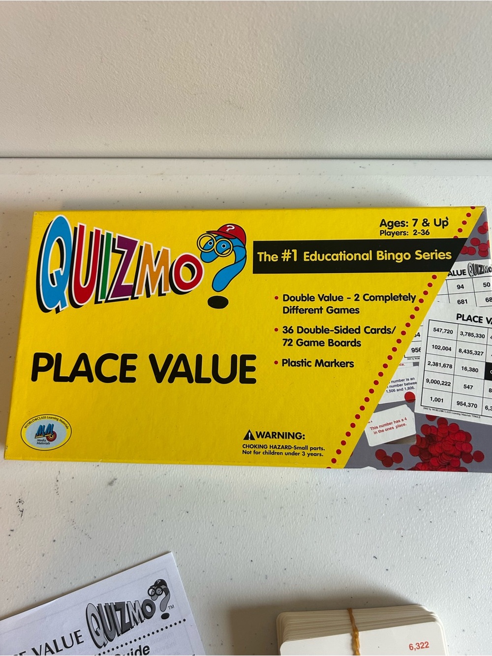 Place Value Educational Bingo Game - Yellow